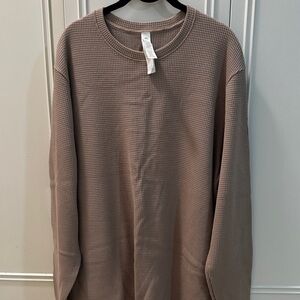 ALO Yoga Taupe Waffle Knit Top